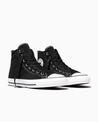 CONS Chuck Taylor All Star Pro Suede Black/Black/White, Top and Side View
