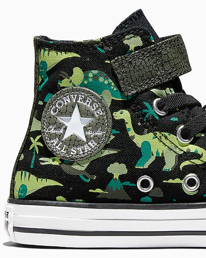 Chuck Taylor All Star Easy-On Dinos Black/White/Neon Mantis Green