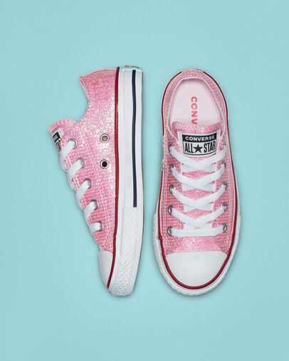 Chuck Taylor All Star Sparkle Low Top Pink Foam/Enamel Red/White