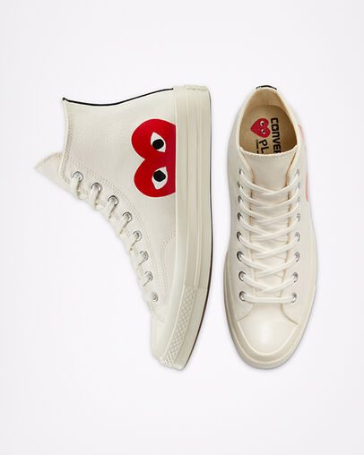 Converse x Comme des Gar&ccedil;ons PLAY Chuck 70 Milk/White/High Risk Red