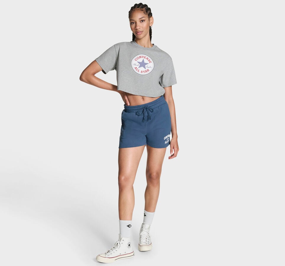 Chuck Taylor All Star Patch Cropped T-Shirt Vintage Grey Heather