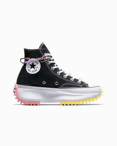 Run Star Hike Kidult Black/White/Daydream Yellow, Outer Side View