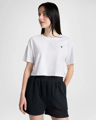 Sporty Boxy T-Shirt White, Front View