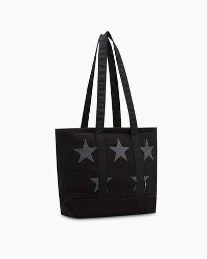Five Star Canvas Tote Bag Black, Back View