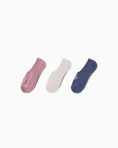 3-Pack Iridescent No-Show Socks Lotus/Blush/Lavendar, Front View
