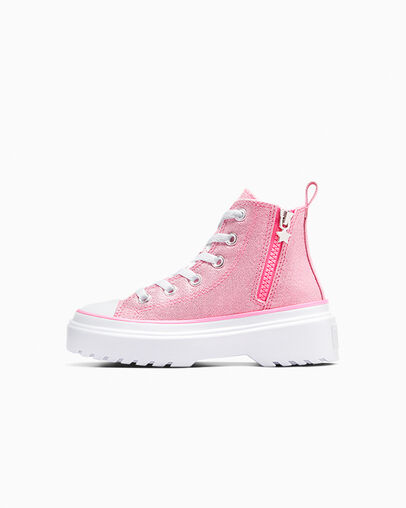 Chuck Taylor All Star Lugged Lift Platform Prism Glitter Oops Pink/White/Black, Inner Side View