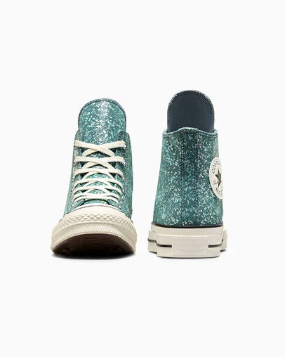 Chuck 70 Glitter Newtral Teal/Egret/Black, Heel View