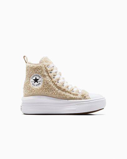 Chuck Taylor All Star Move Platform Sherpa Beach Stone/White/Black, Outer Side View