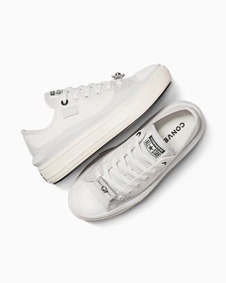 Chuck Taylor All Star Move Platform Mood Scale Vintage White/Barely Grey, Outer Side View