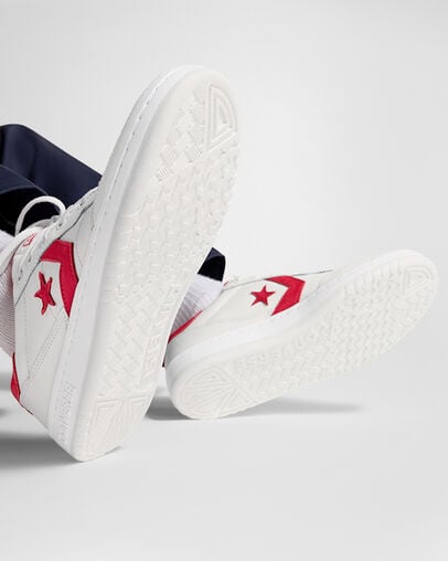 CONS Fastbreak Pro Leather and Nubuck Vintage White/Red/White, Reflective View