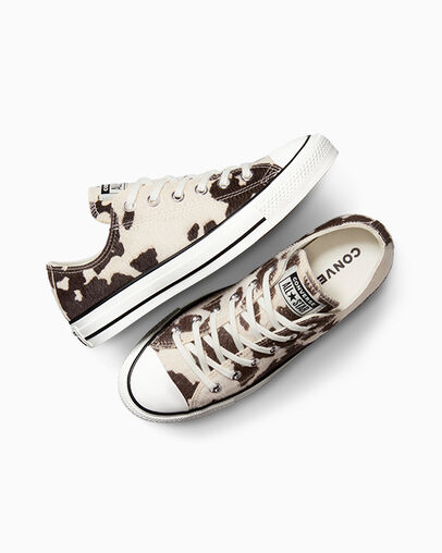 Chuck Taylor All Star Cow Print Pony Hair Egret/Mudguard/Black