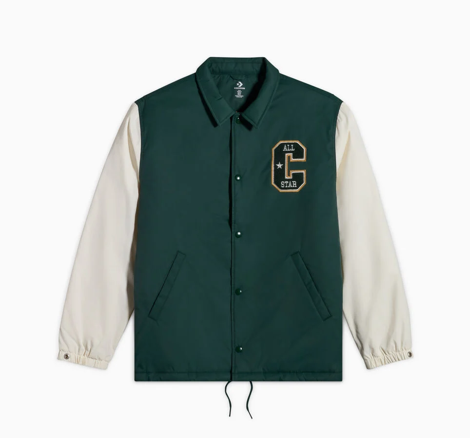 Retro Color Blocked Coaches Jacket Green Envy