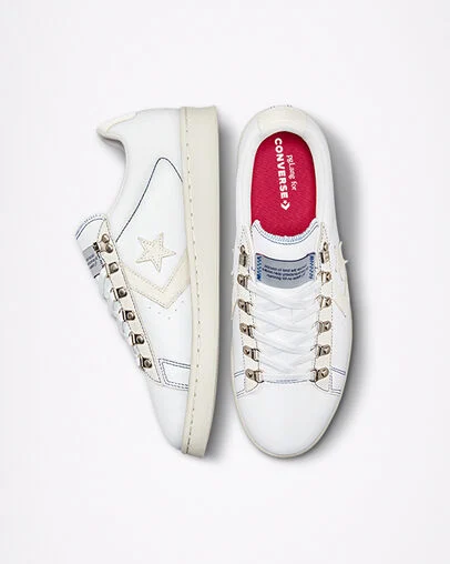 pgLang for Converse Pro Leather White/Vaporous Gray, Top and Side View