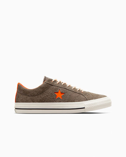 CONS One Star Pro Suede & Canvas Truffle/Converse Orange/Egret, Outer Side View
