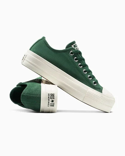 Chuck Taylor All Star Lift Platform Colorful Suede Branch Out/Branch Out/Egret, Detail Angle View