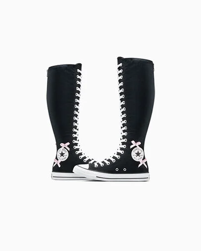 Chuck Taylor All Star XXHi Bows & Studs Black/Pink Frosting/Egret, Detail Angle View