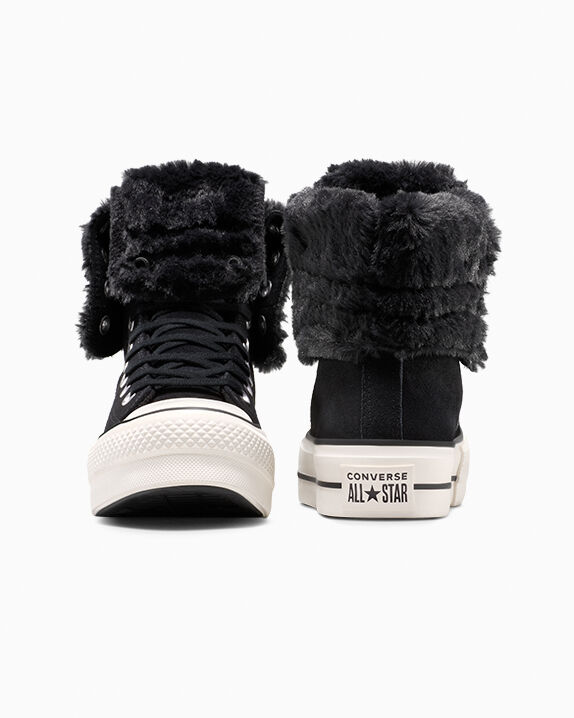 Chuck Taylor All Star Fold-Over Lift Platform XHi Faux Fur Women's