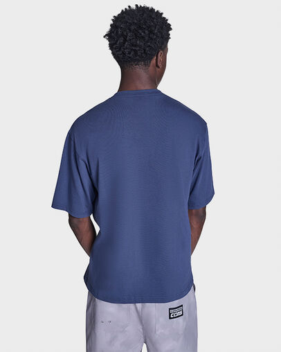 Brushed Cotton Box Patch T-Shirt Converse Navy, Detail View