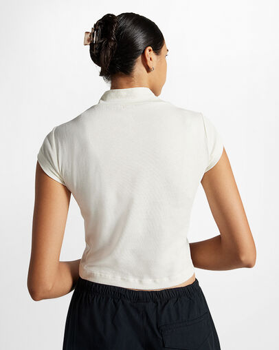 Wordmark Short Sleeve Top Converse Egret, Full Body View