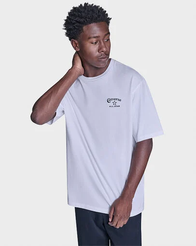 Heritage Wordmark Relaxed T-Shirt White 10A, Front View