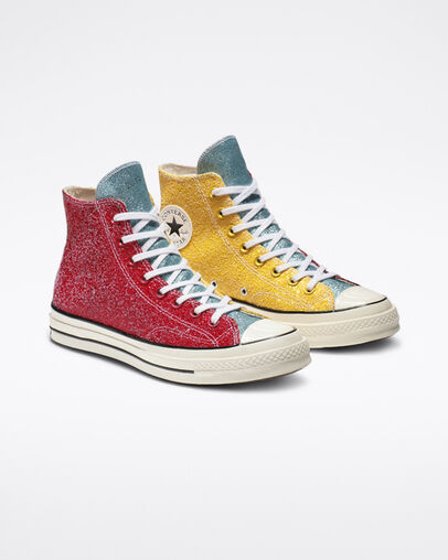 Converse x JW Anderson Glitter Chuck 70 High Top Barbados Cherry/Sulphur/Egret