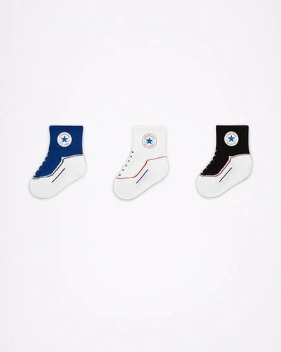 3-Pack Infant Chucks Socks Converse Blue, Front View