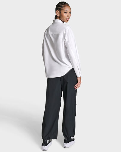 Loose Striped Oxford White 10A, Full Body View