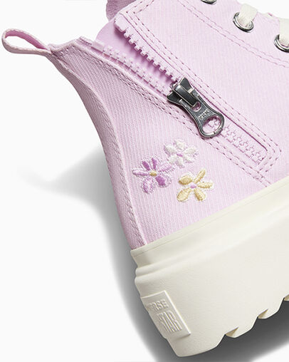 Chuck Taylor All Star Lugged Lift Platform Flowers Stardust Lilac, Detail Angle View