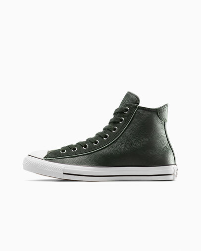 Chuck Taylor All Star Leather & Suede (Wide Width) Dense Canopy/Egret/Black, Inner Side View