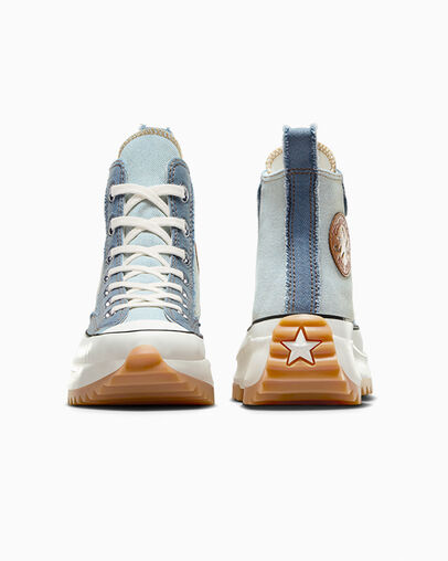 Chuck Taylor All Star Lift Denim Blue/Burnt Honey/Egret, Heel View