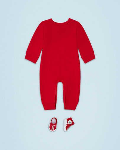 Lil Chuck Taylor Coverall w/ Sock Bootie Set Enamel Red, Back View