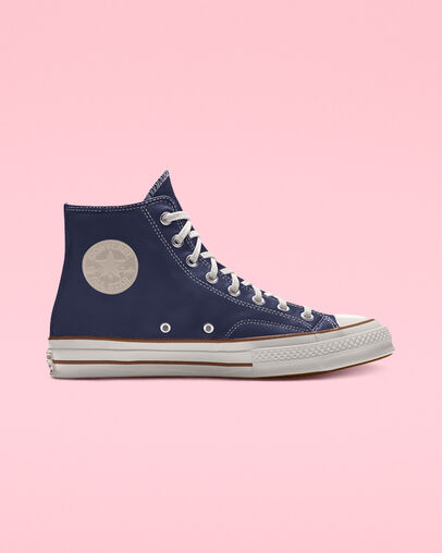 Custom Chuck 70 Leather High Top navy