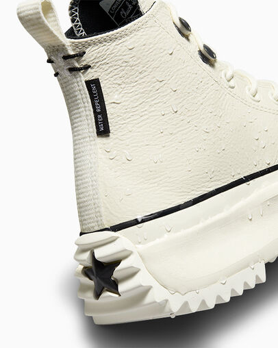 Run Star Hike Platform Leather Egret/Black/White, Detail Angle View