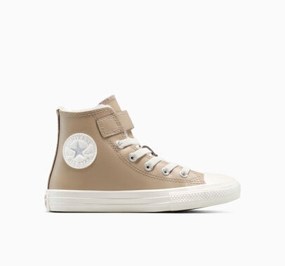 Converse Chuck Taylor All Star Leather + Fuzzy-Lining Easy On Vintage Cargo/Egret/Egret