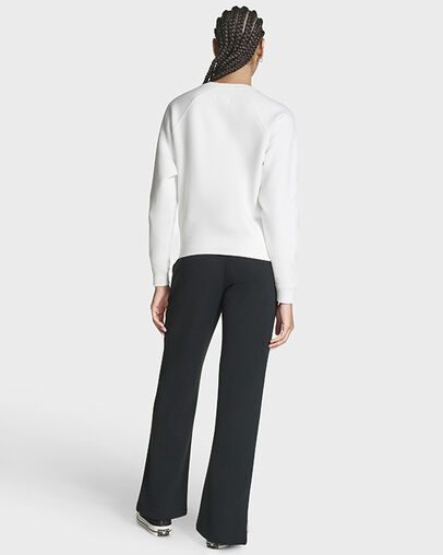 Star Chevron Cropped Crew Neck White, Back View