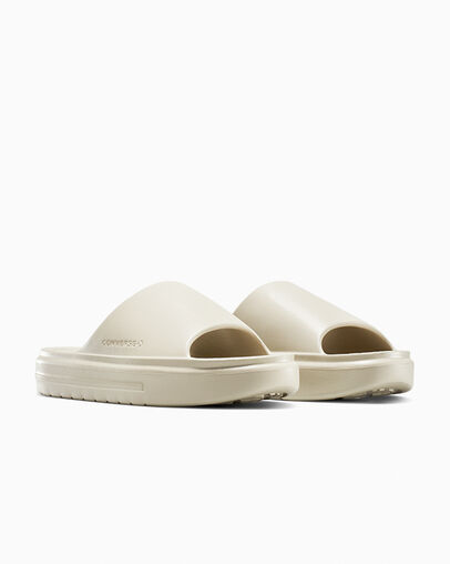 Converse Essential Slide Blanc papyrus/Blanc papyrus/Blanc papyrus, Top and Side View