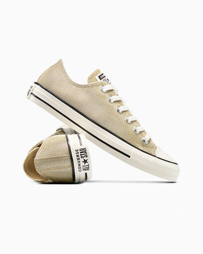 Chuck Taylor All Star Sparkle Last Straw/Egret/Black, Detail Angle View