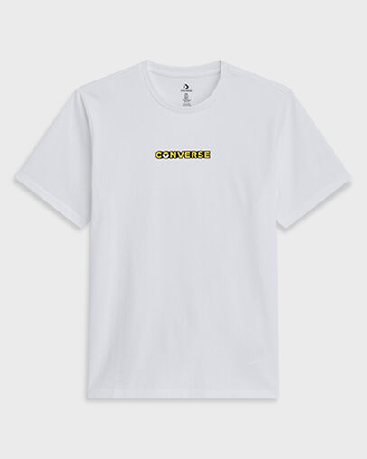 Converse x Minions Logo T-Shirt White 10A, Front View
