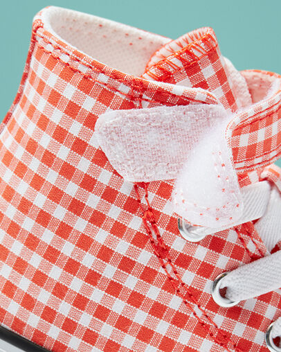 Chuck Taylor All Star Easy-On Gingham Bright Poppy/White/Black, Detail Angle View