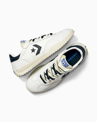 Run Star Trainer Nylon & Leather Vintage White/Natural Ivory, Angled View