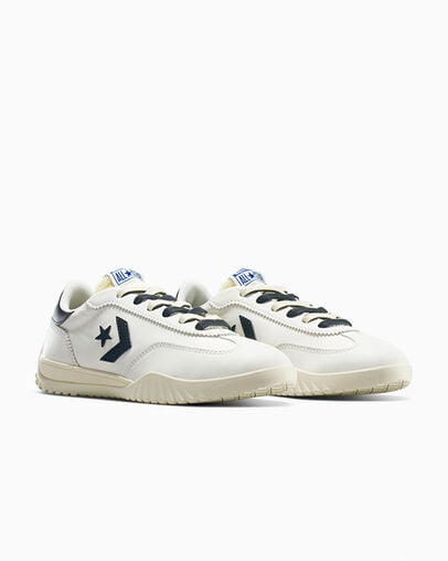 Run Star Trainer Nylon & Leather Vintage White/Natural Ivory, Top and Side View