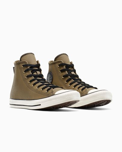 Chuck Taylor All Star TecTuff Swamp Green/Black/Egret, Top and Side View