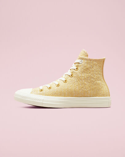 Hybrid Texture Chuck Taylor All Star Saturn Gold/Egret/Egret, Inner Side View