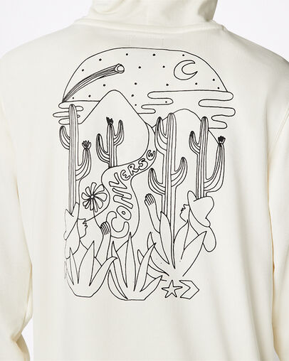 Desert Graphic Pullover Hoodie Egret, Detail View