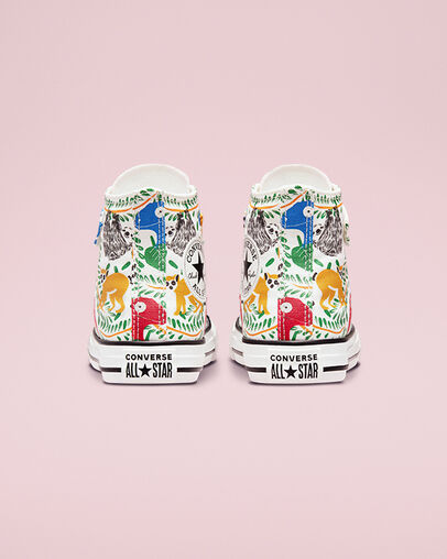 Chuck Taylor All Star Easy-On Multicolored Animals Vintage White/Multi/Black, Heel View