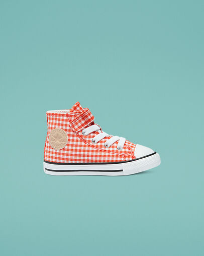 Chuck Taylor All Star Easy-On Gingham Bright Poppy/White/Black, Outer Side View