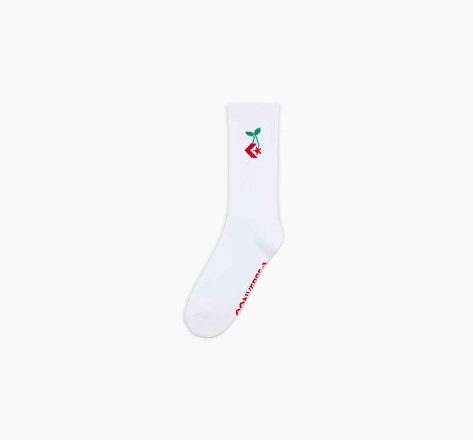 Star Chevron Cherry Crew Socks Wit