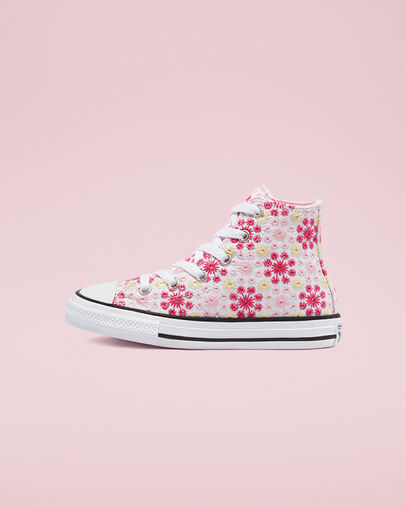 Canvas Broderie Chuck Taylor All Star Blanco/Rosa/Negro, Inner Side View