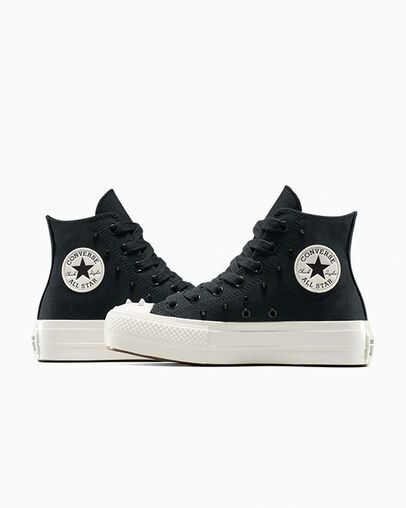 Chuck Taylor All Star Lift Platform Spikes Black/Vintage White/Black, Detail Angle View