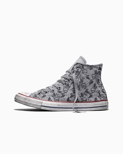 Chuck Taylor All Star Distressed Doodles Skulls Smoke In, Inner Side View